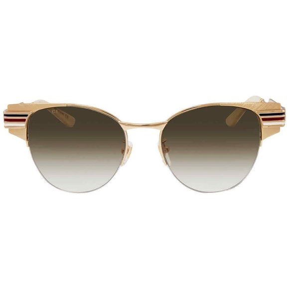 NEW Gucci Green and Gold Round Women's Sunglasses - Picture 2 of 4